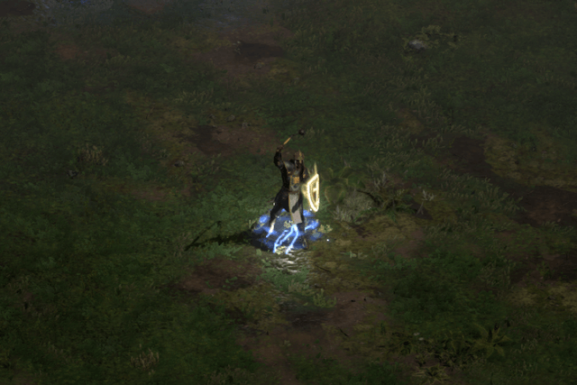 A Paladin casting teleport granted by Enigma.