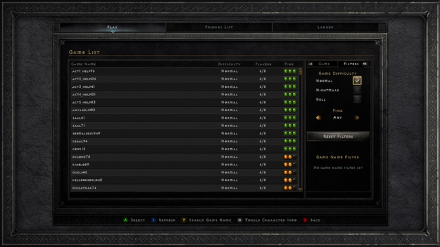 game list