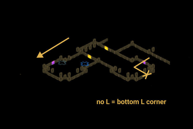 Navigating the Forgotten Tower by going to the bottom left corner example 1