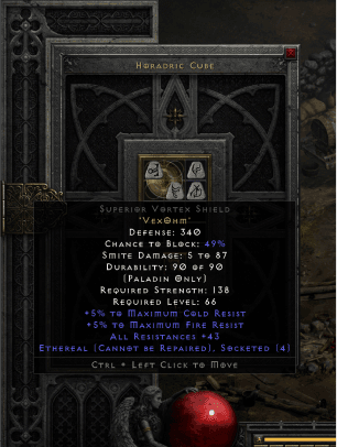 Diablo 2 creating the Exile runeword