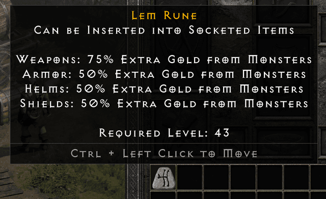 Diablo 2 Resurrected lem rune