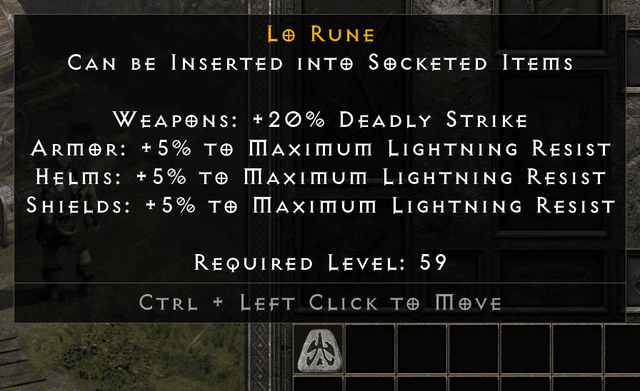 Diablo 2 Resurrected lo rune