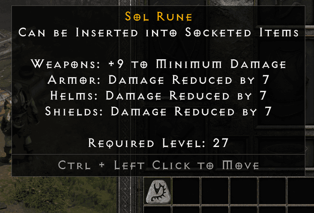 Diablo 2 Resurrected sol rune