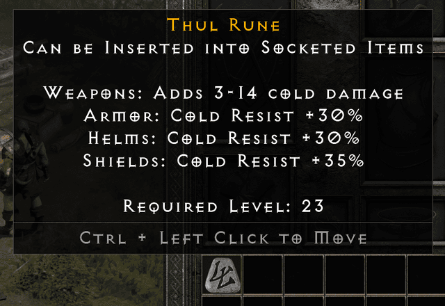 Diablo 2 Resurrected thul rune