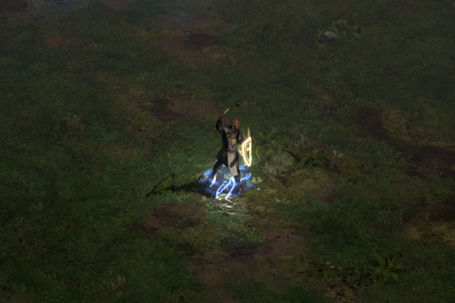 A Paladin casting teleport granted by Enigma.