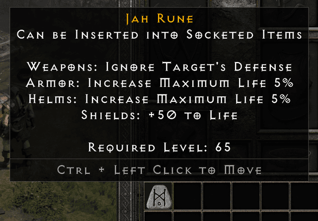Diablo 2 Resurrected jah rune